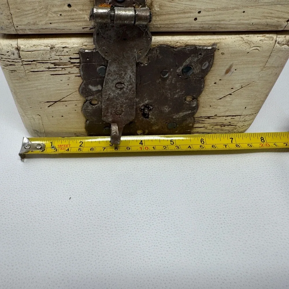 Vintage Wood Cigar Box Locking Hasp NORMA Hinges Distressed No Key 8in